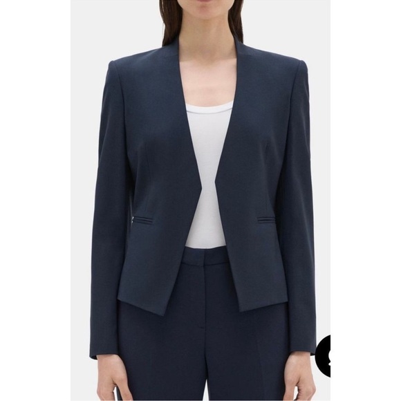 Theory Open Blazer In Sevona Stretch Wool size 2 - Picture 1 of 7